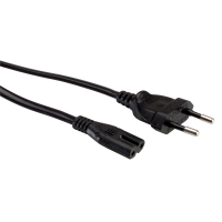 VALUE Euro Power Cable, 2-pin, black, 5 m