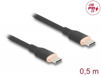 Delock USB 2.0 Cable USB Type-C™ male to male PD 3.0 60 W 0.5 m black Silicone