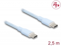 Delock USB 2.0 Cable USB Type-C™ male to male PD 3.0 60 W 2.5 m blue Silicone