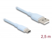 Delock USB 2.0 Cable USB Type-A male to USB Type-C™ male 2.5 m blue Silicone