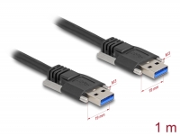 Delock USB 5 Gbps Cable Type-A male to Type-A male with screw distance 19 mm / M3 screws 1 m black