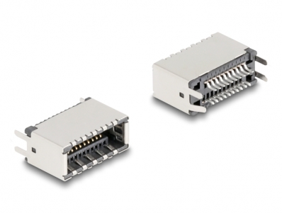 Delock USB Type-E Key A 20 pin female vertical for SMT solder mounting