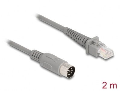 Delock Cable RJ50 male to DIN 8 pin male 2 m grey