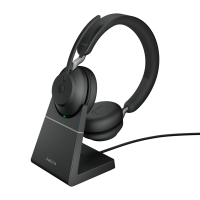 Jabra Headset Evolve2 65 UC Duo, inkl. Link 380c & Ladesta