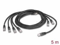 Delock RJ45 Trunk Cable 4 x plug to 4 x plug Cat.5e UTP 5 m black