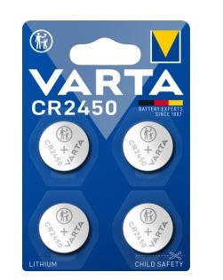 Varta Batterie Knopfzelle CR2450 3V 570mAh Lithium 4St.