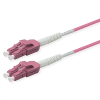 ROLINE Fibre Optic Jumper Cable, Duplex, 50/125µm, OM4, LC/LC, UNIBOOT, violet, 10 m