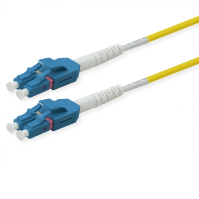 ROLINE Fibre Optic Jumper Cable, Duplex, 9/125µm, OS2, LC/LC, UNIBOOT, yellow, 20 m