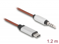 Delock AUX Cable USB Type-C™ male to Stereo plug 3.5 mm 4 pin 1.2 m