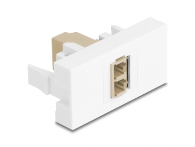 Delock Easy 45 Module LC Duplex female to LC Duplex female white / beige