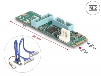 Delock Converter M.2 Key B+M male to 4 x USB 5 Gbps Type-A female with 50 cm cable