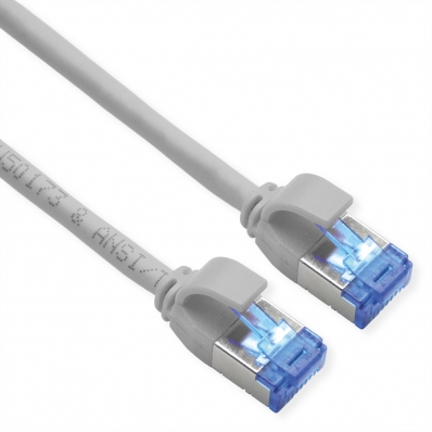 ROLINE S/FTP Patch Cord Cat.6A / Class EA, LSOH, Slim PoE, grey, 0.3 m