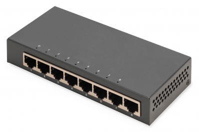 Digitus 8-port Gigabit switch, desktop, unmanaged, metal housing