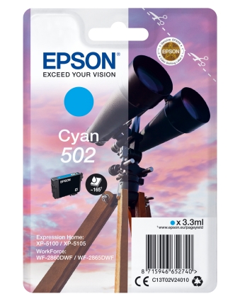 Patrone Epson 502 cyan T02V2