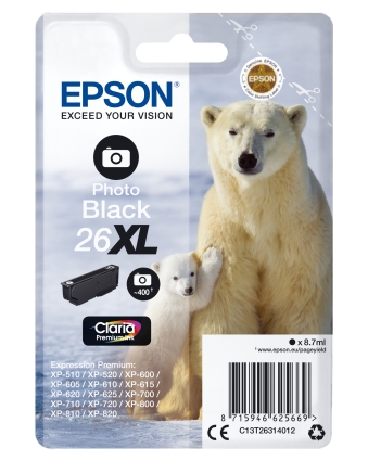 Patrone Epson 26 photo black XL T2631