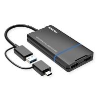 VALUE USB 3.2 Gen 1 (USB-A or USB-C) to 2x HDMI Adapter, 4K@30Hz + 1080P@60Hz