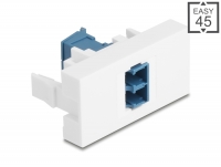 Delock Easy 45 Module LC Duplex female to LC Duplex female with laser protection flip inside blue / white