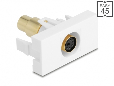 Delock Easy 45 Module Mini-DIN 6 pin female to female gold plated white