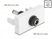 Delock Easy 45 Module DC 5.5 x 2.1 mm female to DC 5.5 x 2.1 mm male white