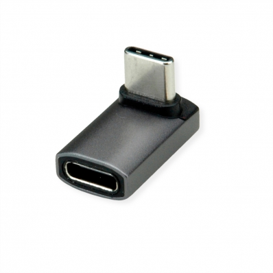 ROLINE Adapter, USB4 Gen 3x2, Aluminum, 90° wide, Type C, M/F, silver