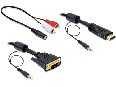 universitetsområde Irreplaceable Genveje Delock Cable DVI - HDMI + Sound male-male 3 m
