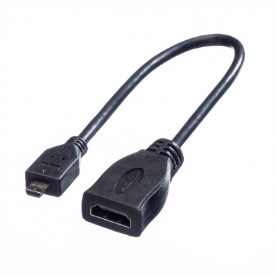 ROLINE HDMI High Speed Cable + Ethernet, A - D, F/M, 0.15 m